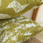 50cm Throw Pillow White and Olive Green Plush Polyester Fiber