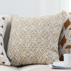 50cmThrow Pillow White and Beige Geometric Pattern Accent