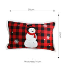30cm Throw Pillow Red Christmas Snowman Lumbar Cushion