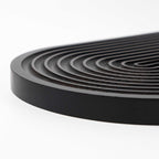 SOGA 32cm Black Ribbed - Premium Beech Wood Decorative Tray