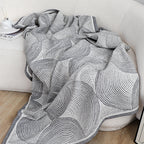SOGA Charcoal Gray Geometric Swirl Throw Blanket 130x180cm Polyester