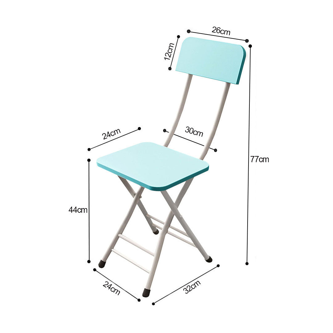 Foldable Chair Space Saving Seat Set of 2 Blue