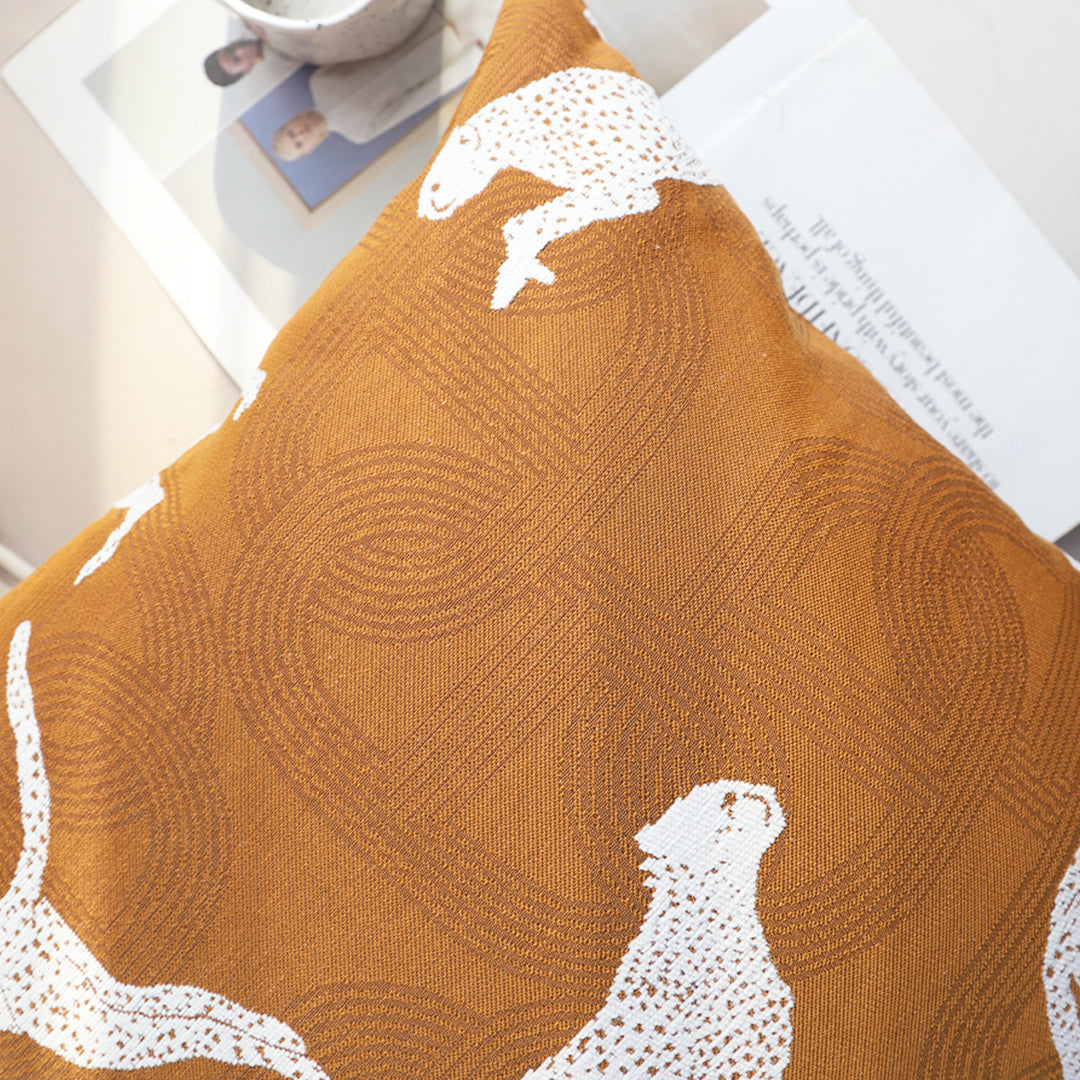 SOGA 50cm Throw Pillow Brown and White Cheetah Animal Print