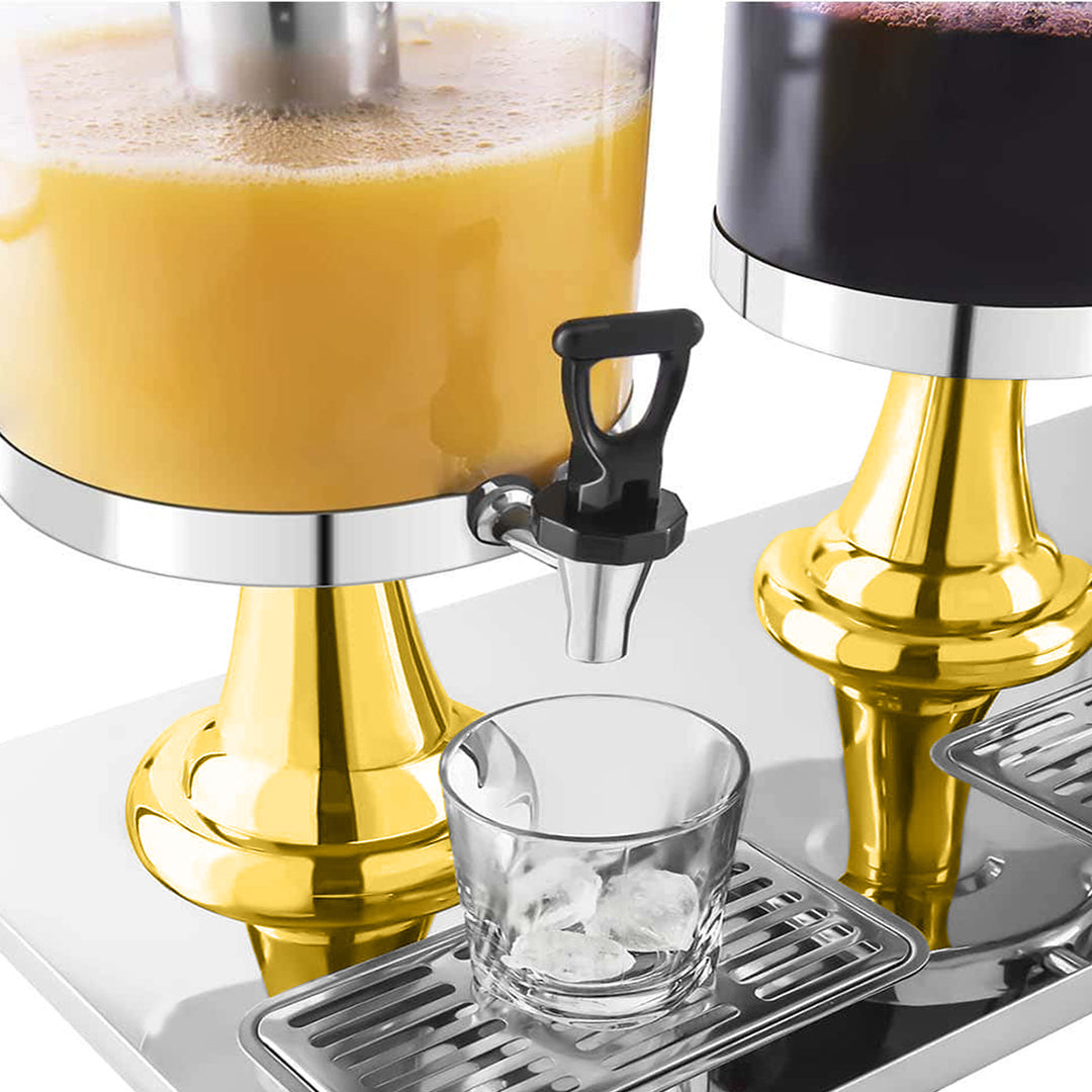 Triple Head 24L Stainless Steel Dispenser with Gold Accents