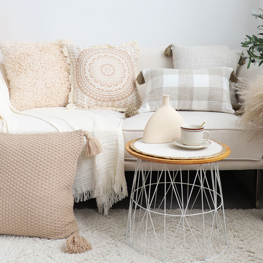SOGA 45CM Beige Pillow Plush Sofa Cushion Soft Fabric Modern Couch Velvet Decorative Throw Pillow
