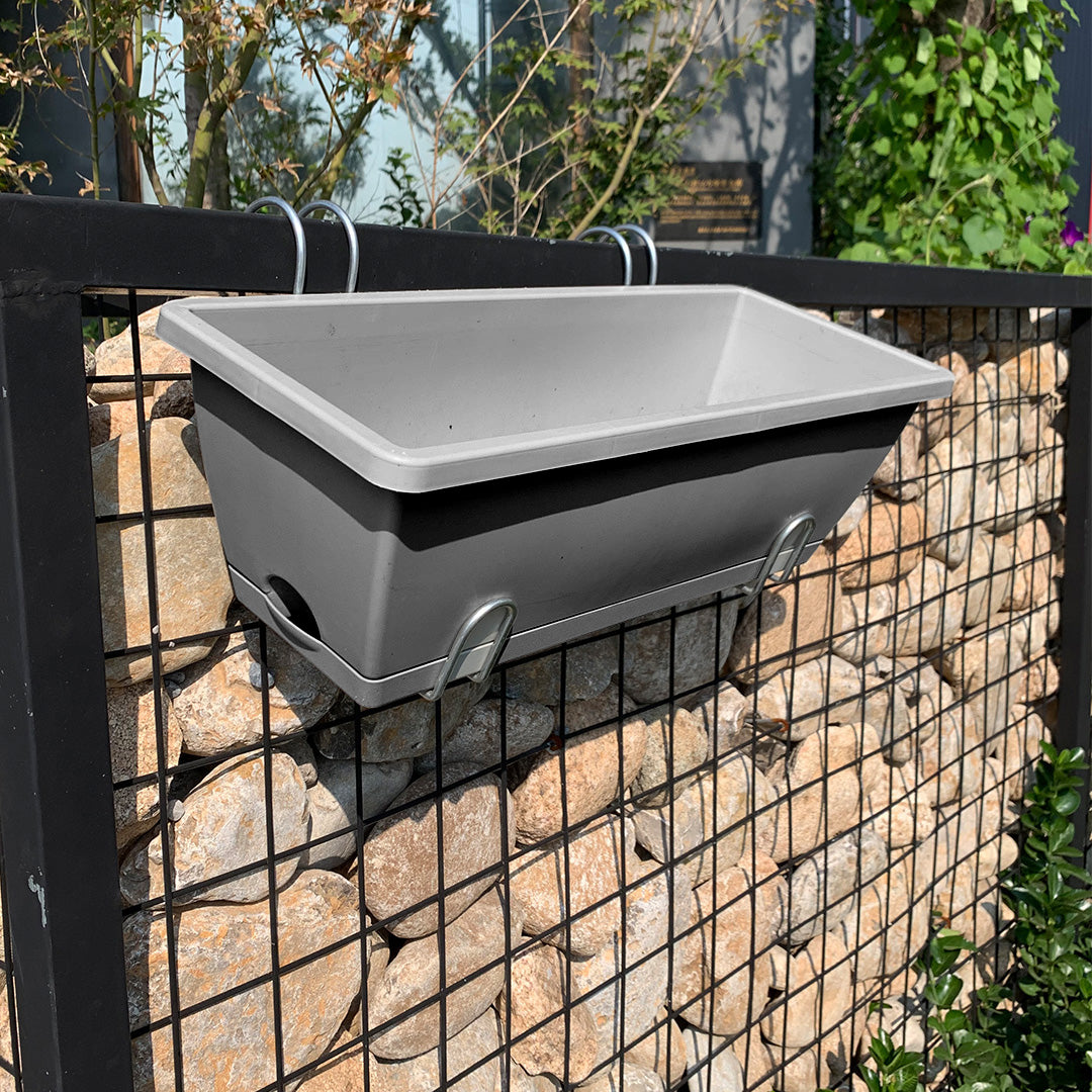49.5cm Gray Rectangular Vegetable Herb Flower Planter Box Set of 3