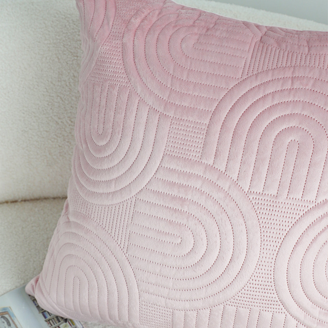 SOGA 50cm Pink Textured Geometric Pattern Decorative Throw Pillow