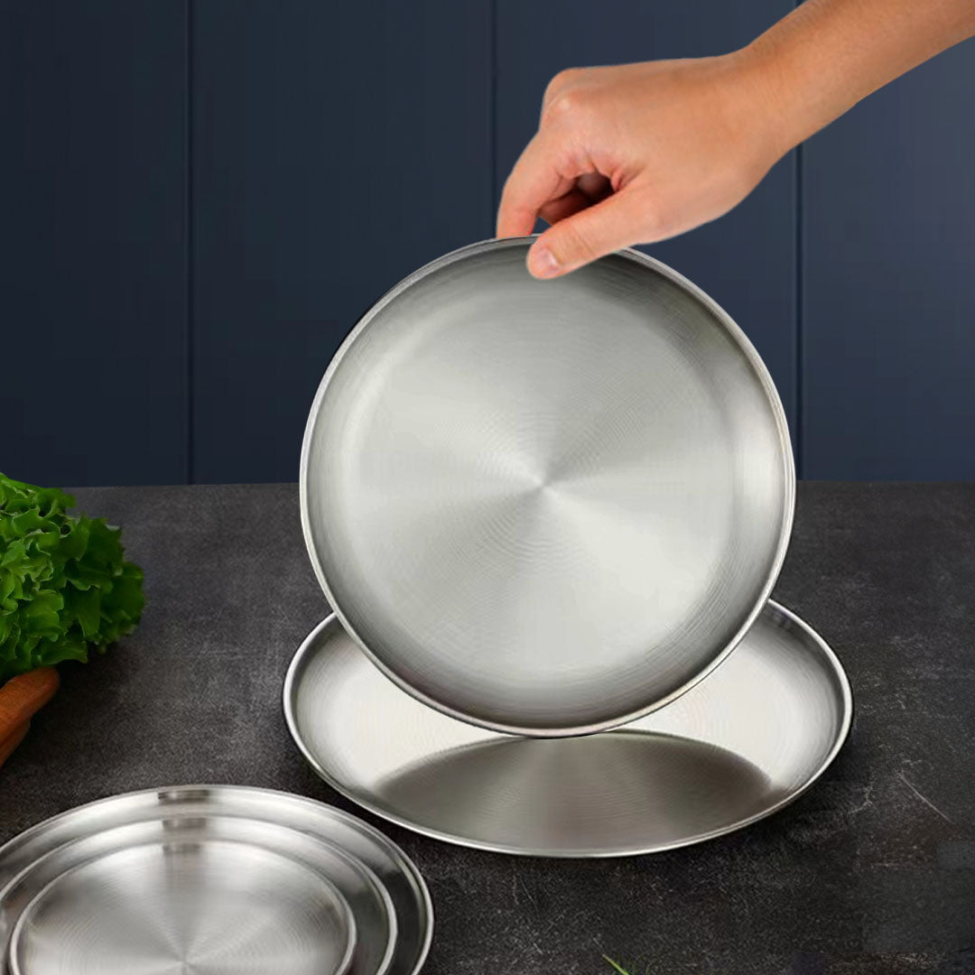 26cm Premium Silver Grilling Plate  Durable Heat-Resistant Perfect for BBQs and Outdoor