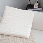 SOGA 45cm White Chevron Square Cushion Soft Leaning Plush Backrest Throw Pillow