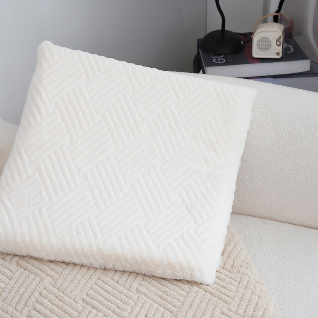 SOGA 45cm White Chevron Square Cushion Soft Leaning Plush Backrest Throw Pillow
