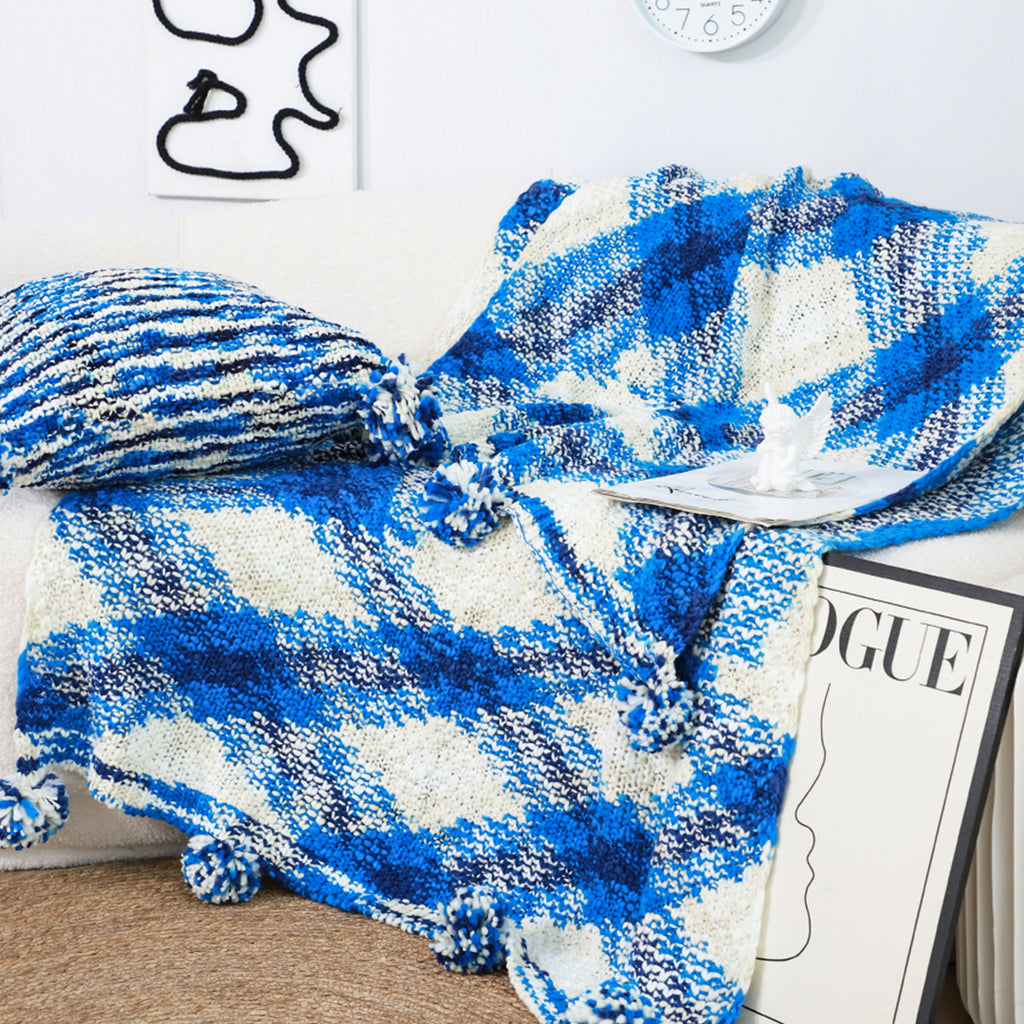 90x200cm Throw Blanket  Blue Deep Sea Gradient Dyed Art