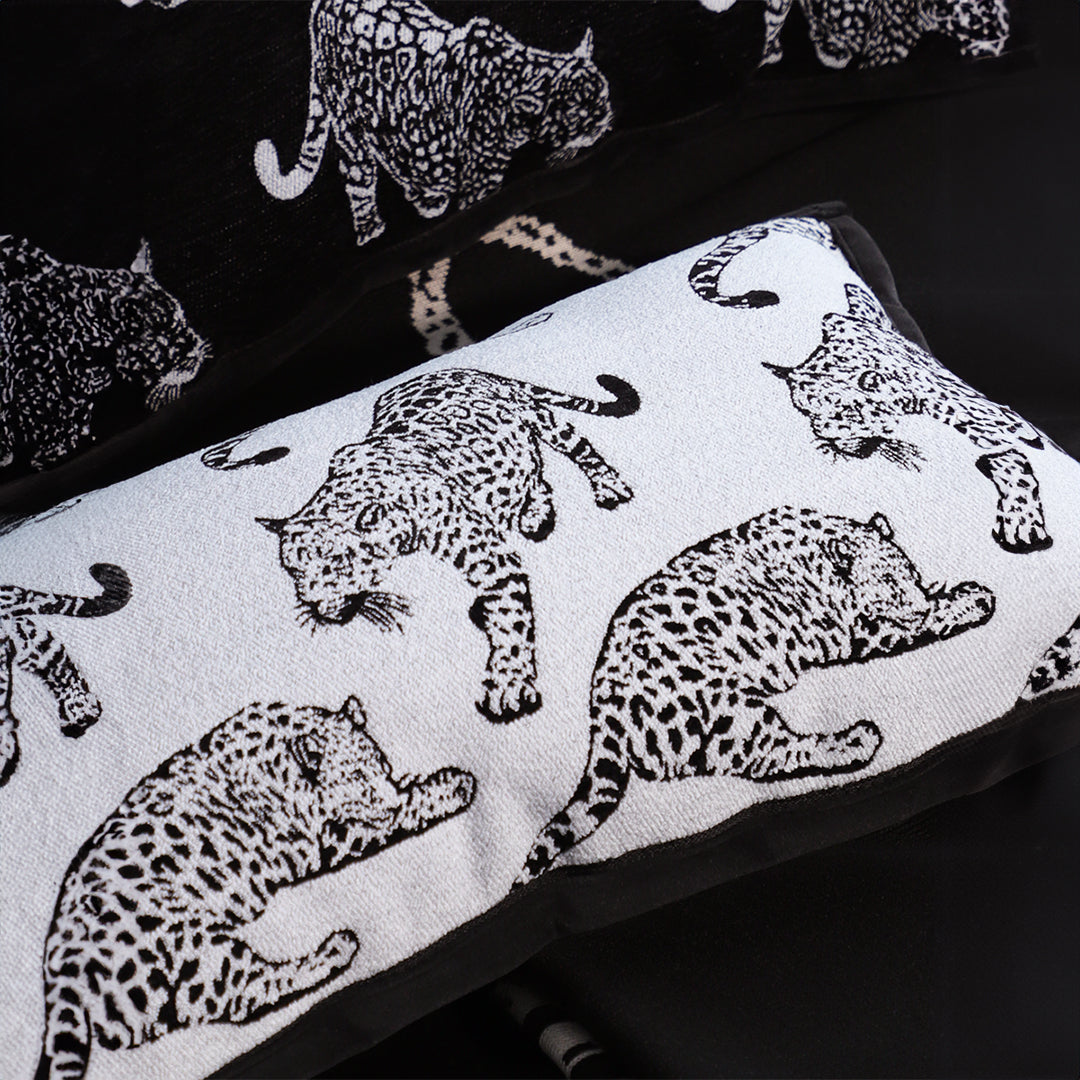 30cm Throw Pillow White Leopard