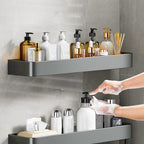 32cm Black Wall-Mounted Rectangular Kitchen Spice Storage Rack