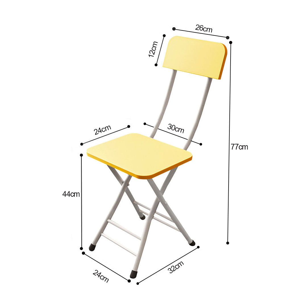 SOGA Yellow Foldable Chair Space Saving Seat Set of 2