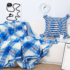 90x200cm Throw Blanket  Blue Deep Sea Gradient Dyed Art