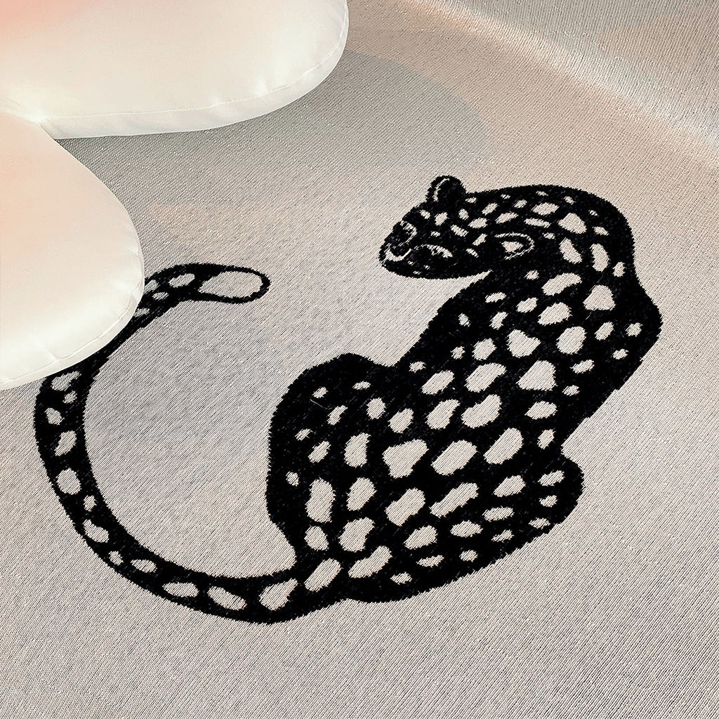 SOGA Three-seater White Sofa Cover Leopard Print 180x340cm Polyester