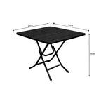 SOGA Black Square  Dining Table Portable with Lacquered Legs