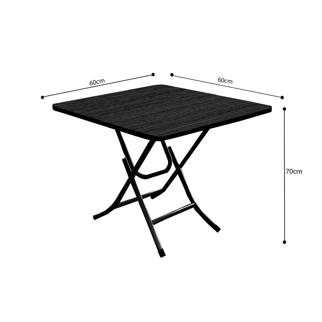 SOGA Black Square  Dining Table Portable with Lacquered Legs