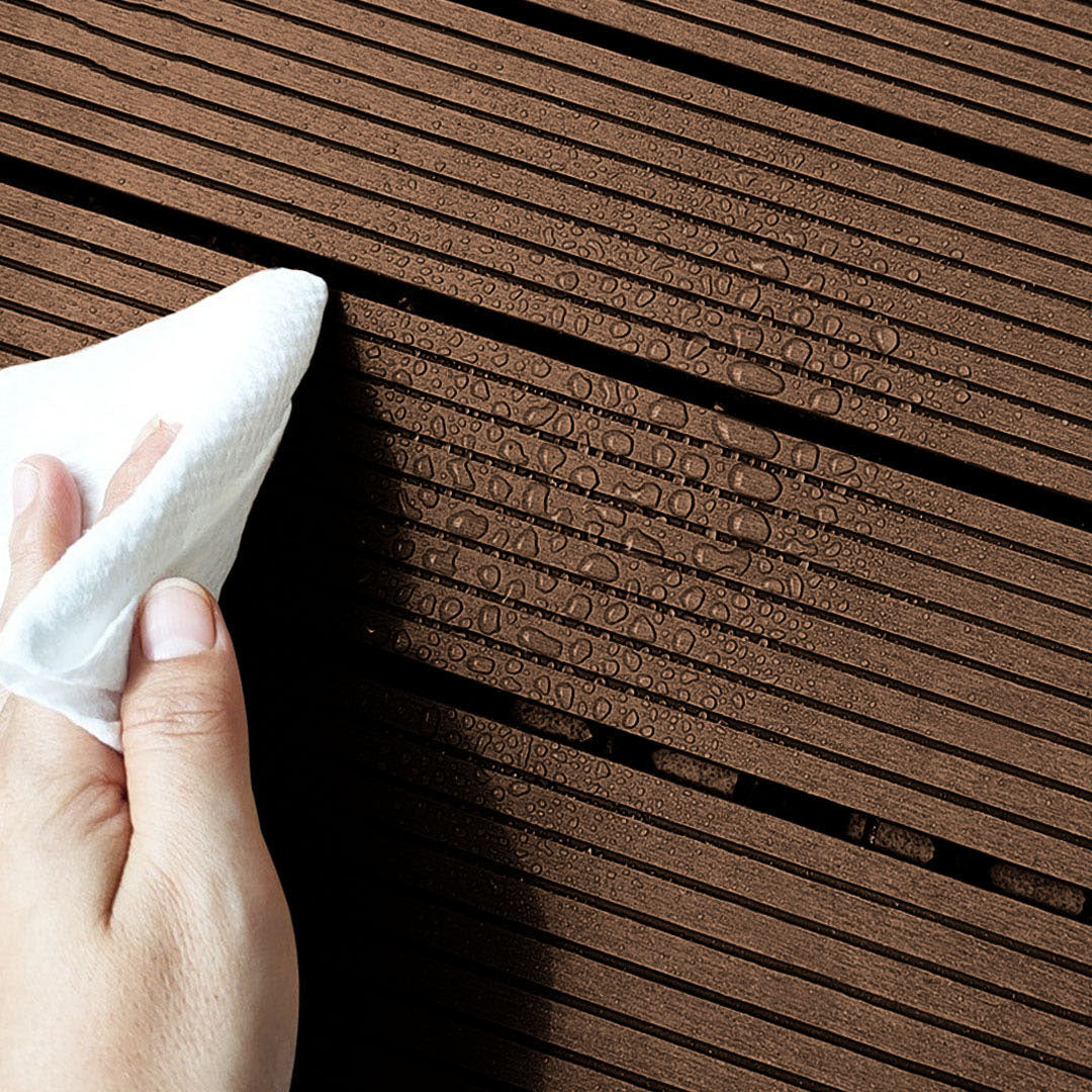 Dark Chocolate DIY Wooden Composite Decking Tiles  Set of 11