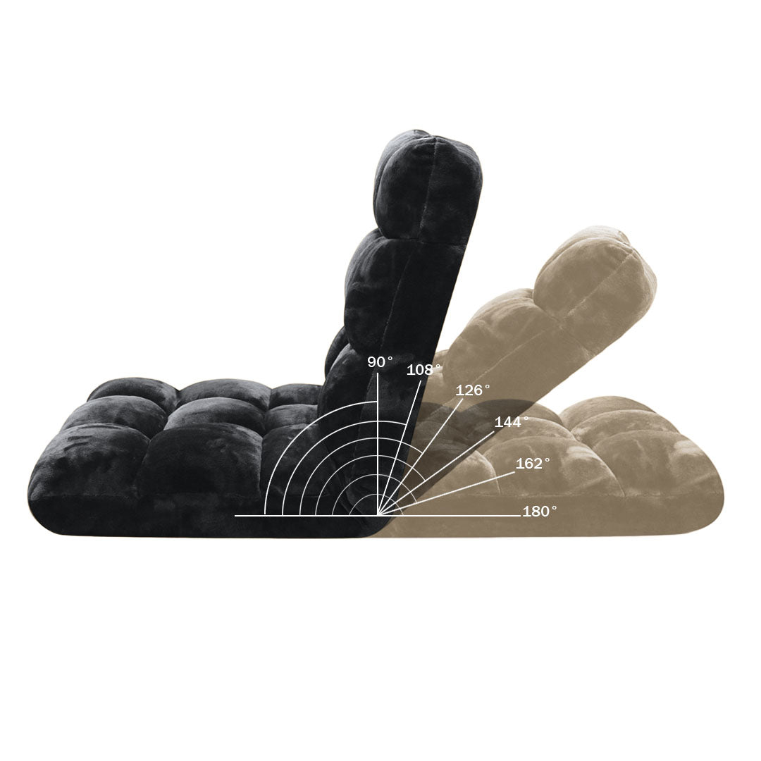 Floor Recliner Folding Lounge Black