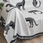 SOGA Two-seater White Sofa Cover Leopard Print 180x260cm Polyester