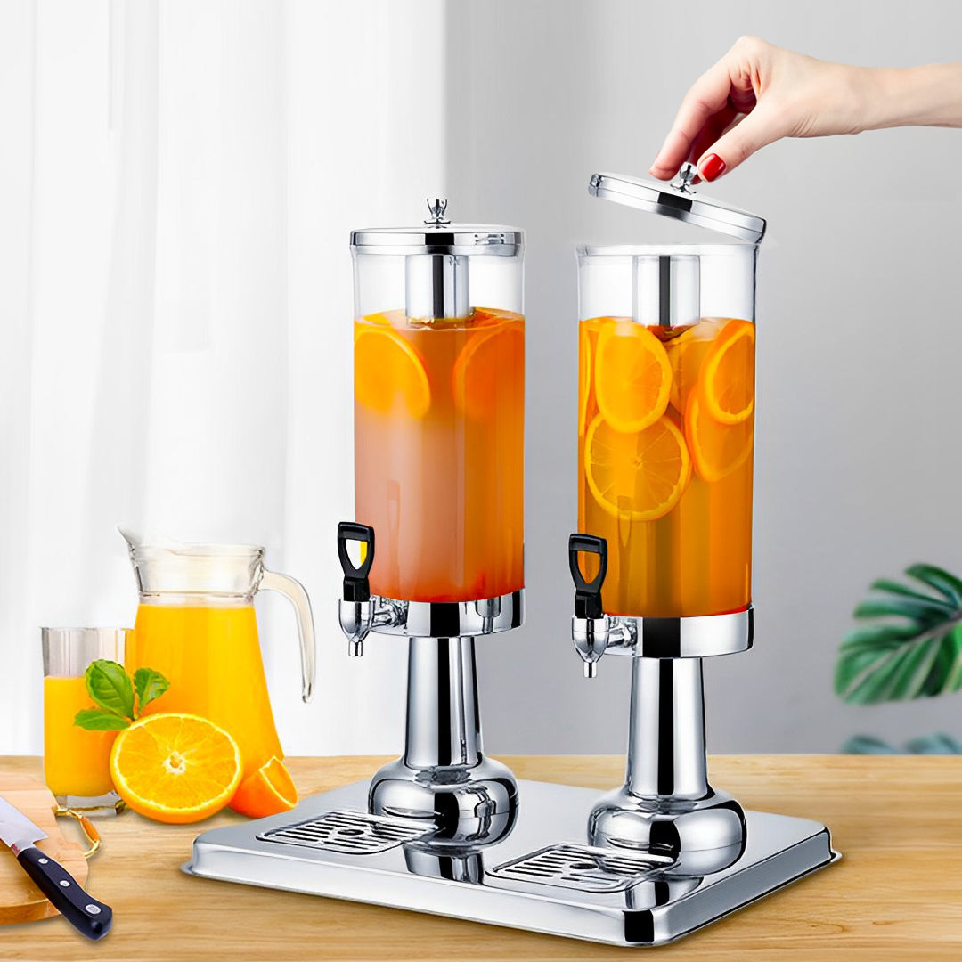 6L Dual Silver Stainless Steel Beverage Dispenser