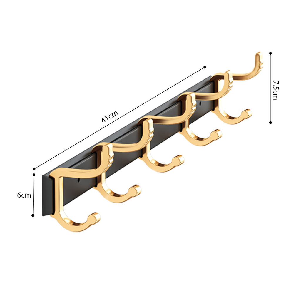41cm Wall Mounted Towel Rack with Durable Hooks