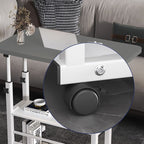 SOGA 40x80cm Black Bedside Table Movable Bedroom Desk Student Computer Table