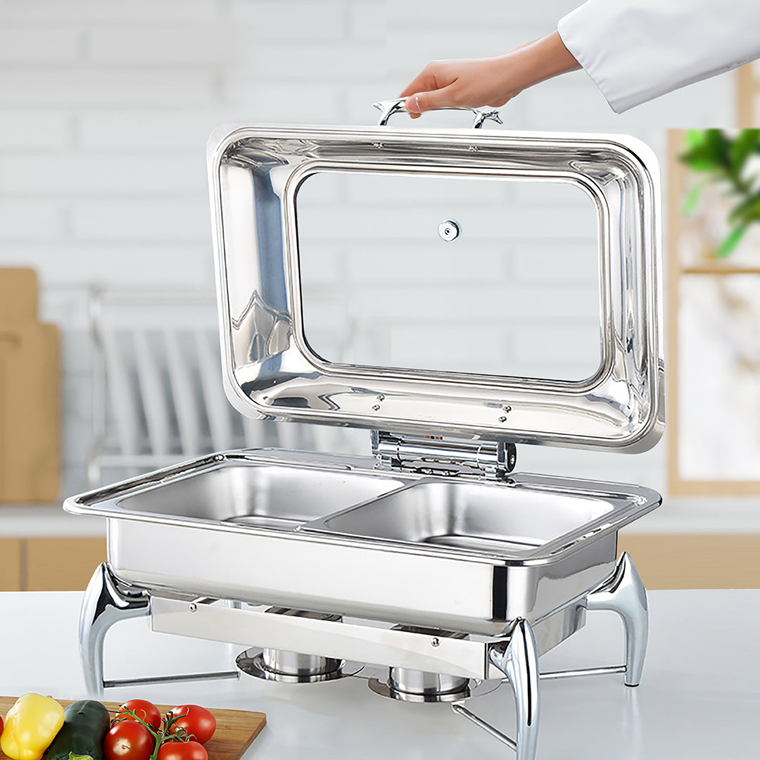 Stainless Steel Rectangular Chafing Dish with Top Lid