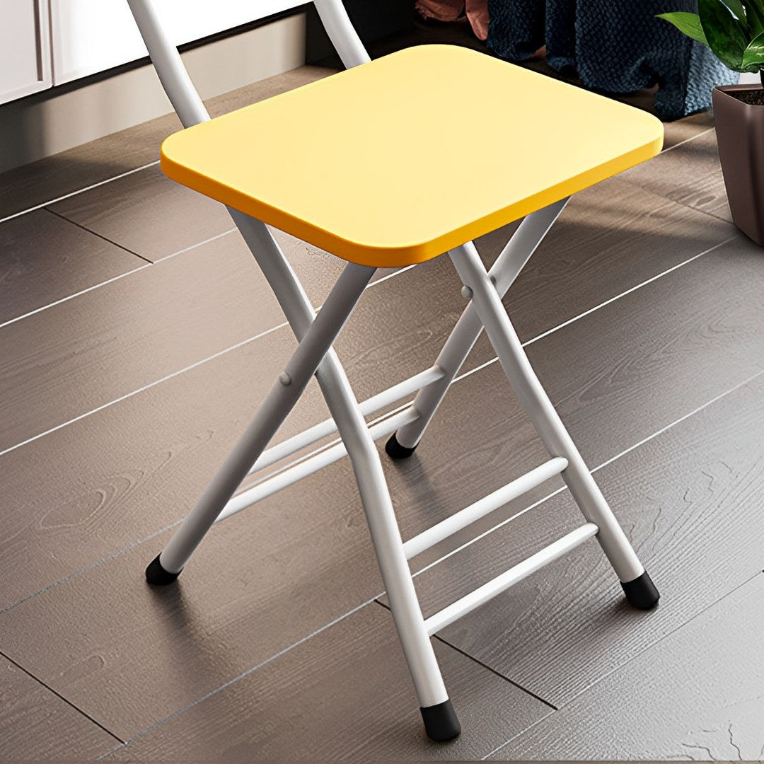 SOGA Yellow Foldable Chair Space Saving Seat Set of 2