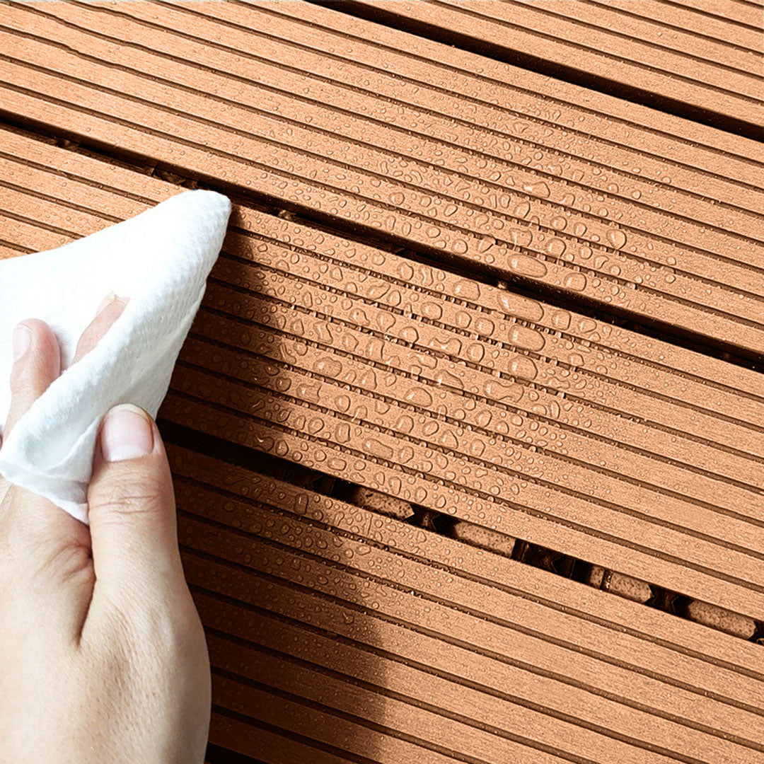 Coffee DIY Wooden Composite Decking Tiles  Set of 11