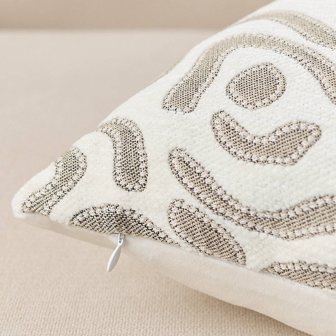 SOGA 50cm Gray White Abstract Swirl Pattern Decorative Throw Pillow