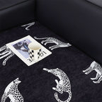 SOGA Four-Seater Black Leopard Print 90x260cm Throw Blanket Sofa Cover
