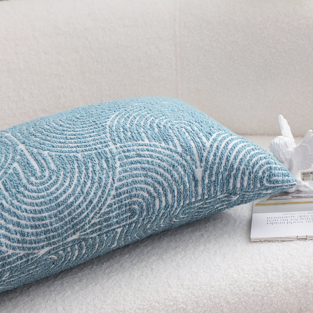 35cm Blue Throw Pillow Geometric Indoor and Outdoor Corded