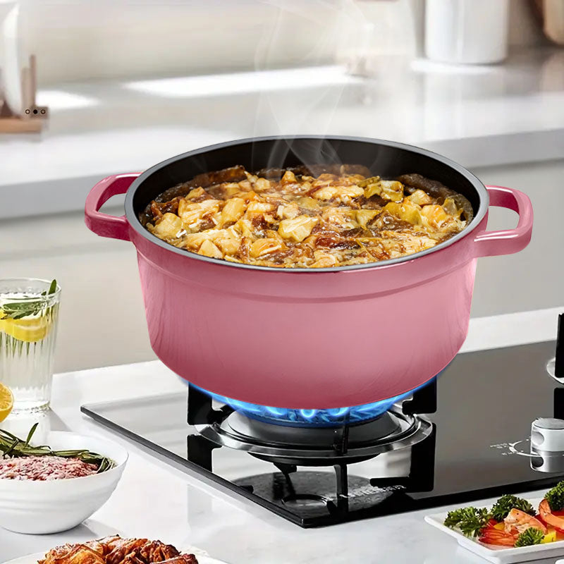 Cast Iron Porcelain Casserole 2.7L Pink 22cm