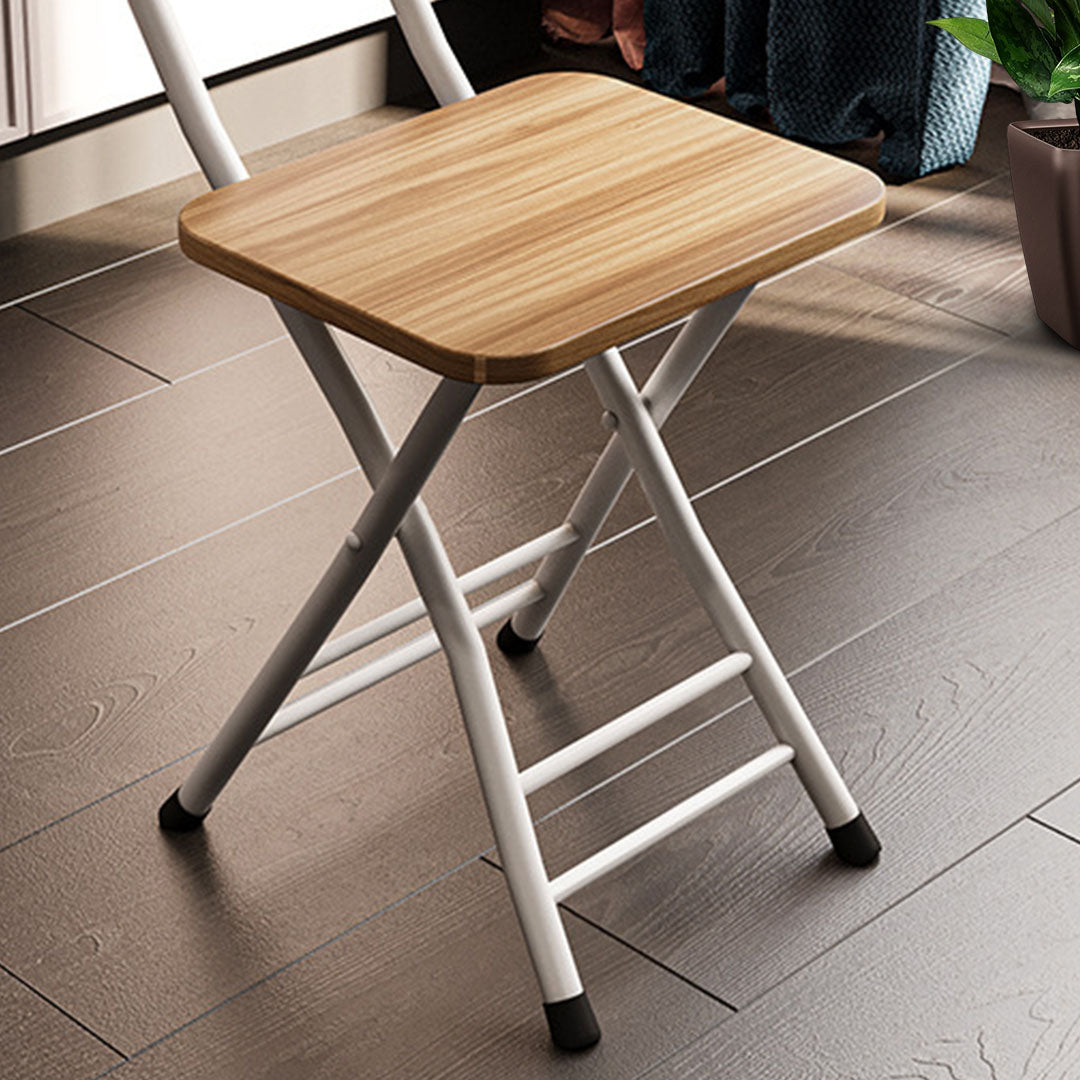 Foldable Chair Space Saving Seat Set of 2 Oak Grain