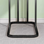 30x50x58cm White Ceramic Sofa Side Square Mini Table w/ Black Metal Legs