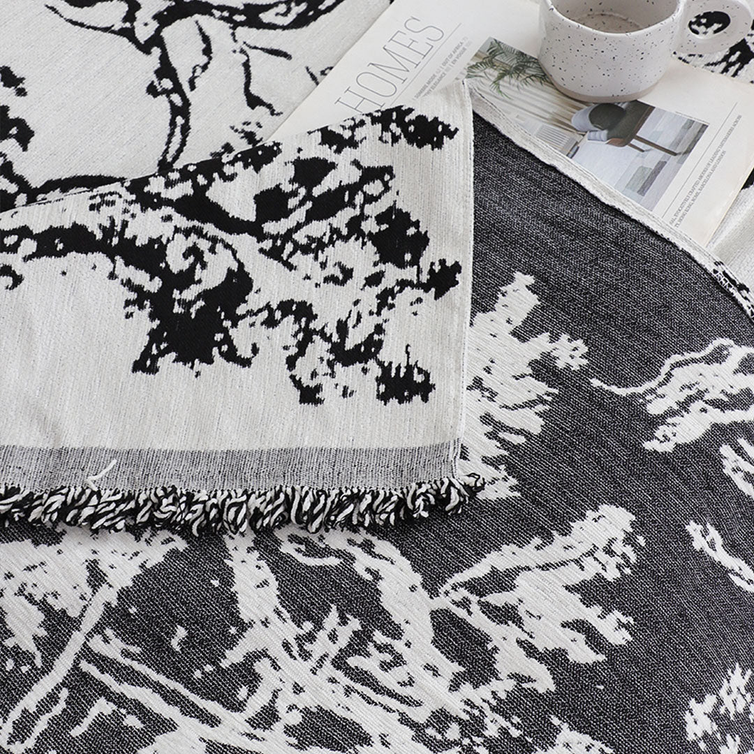 SOGA One-seater White Sofa Cover Tree Print 130x180cm Polyester