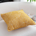 50cm Mustard Yellow Throw Pillow Geometric Indoor and Outdoor Corded