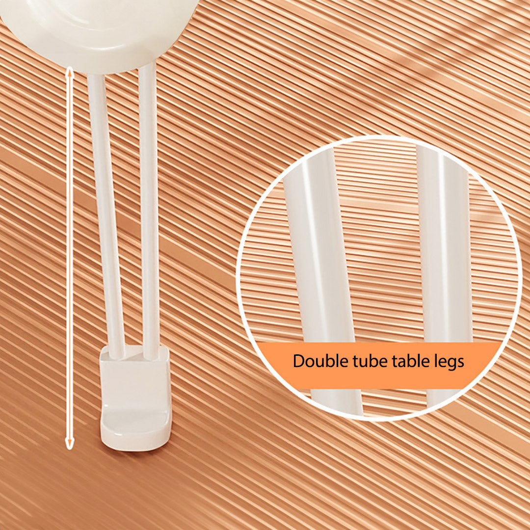 White Portable Bed Table With Cup-Holder