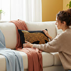 SOGA 30cm Modern Charcoal Gray Leopard Pattern Throw Pillow