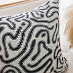 SOGA 50cm Black White Abstract Swirl Pattern Decorative Throw Pillow