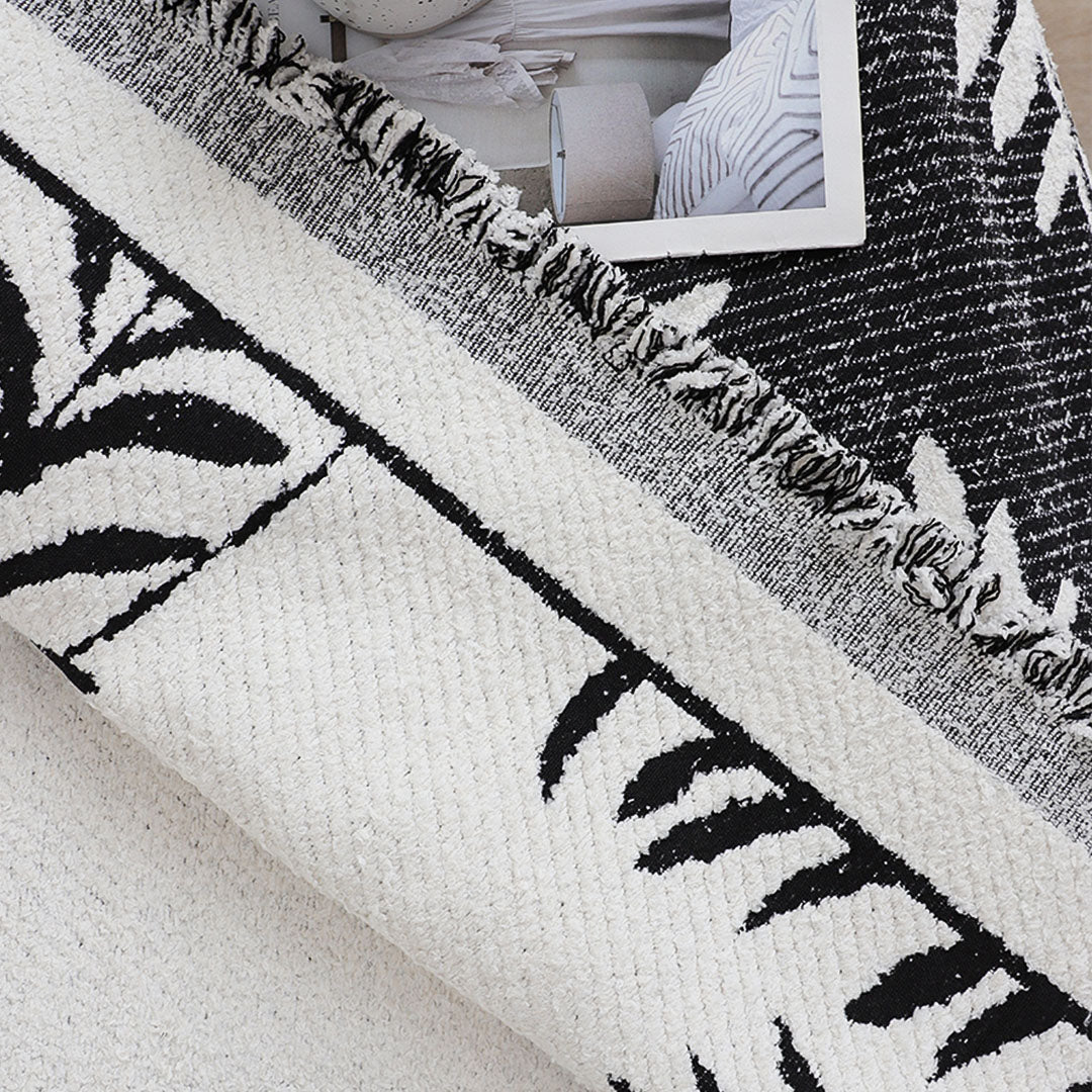 SOGA One-seater White Sofa Cover Leaf Print 130x180cm Polyester