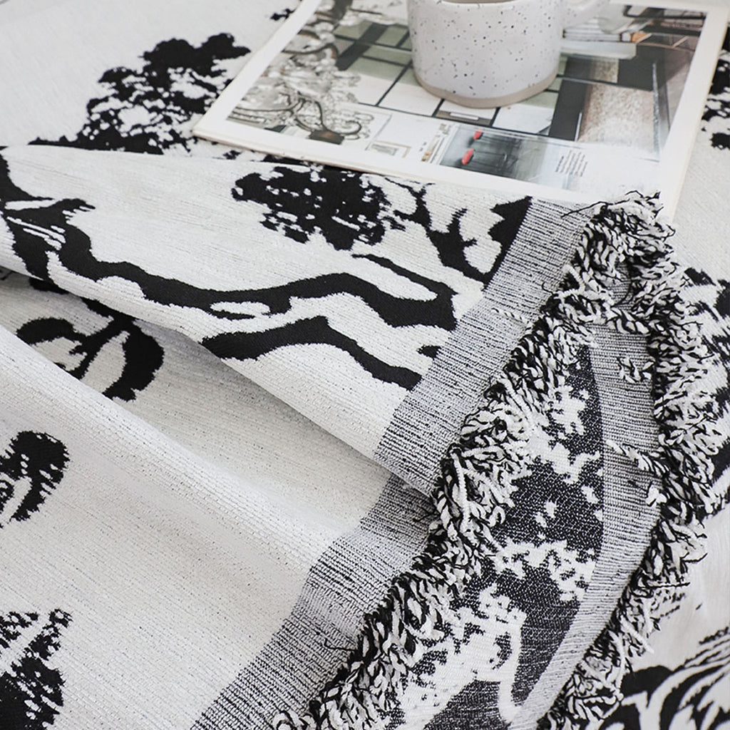 SOGA Three-seater White Sofa Cover Tree Print 180x340cm Polyester