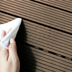 Light Chocolate DIY Wooden Composite Decking Tiles  Set of 11