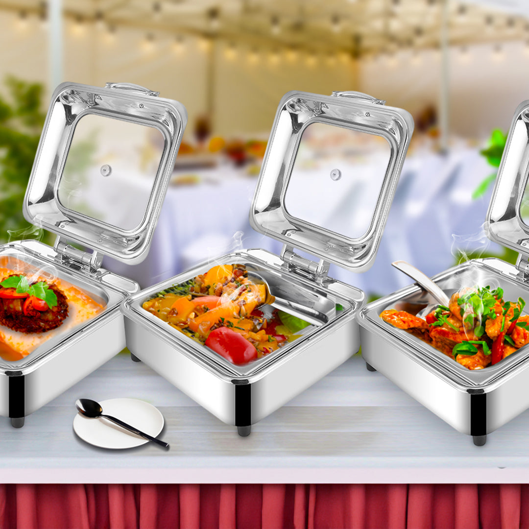 Stainless Steel Square Chafing Dish Tray with Top Lid