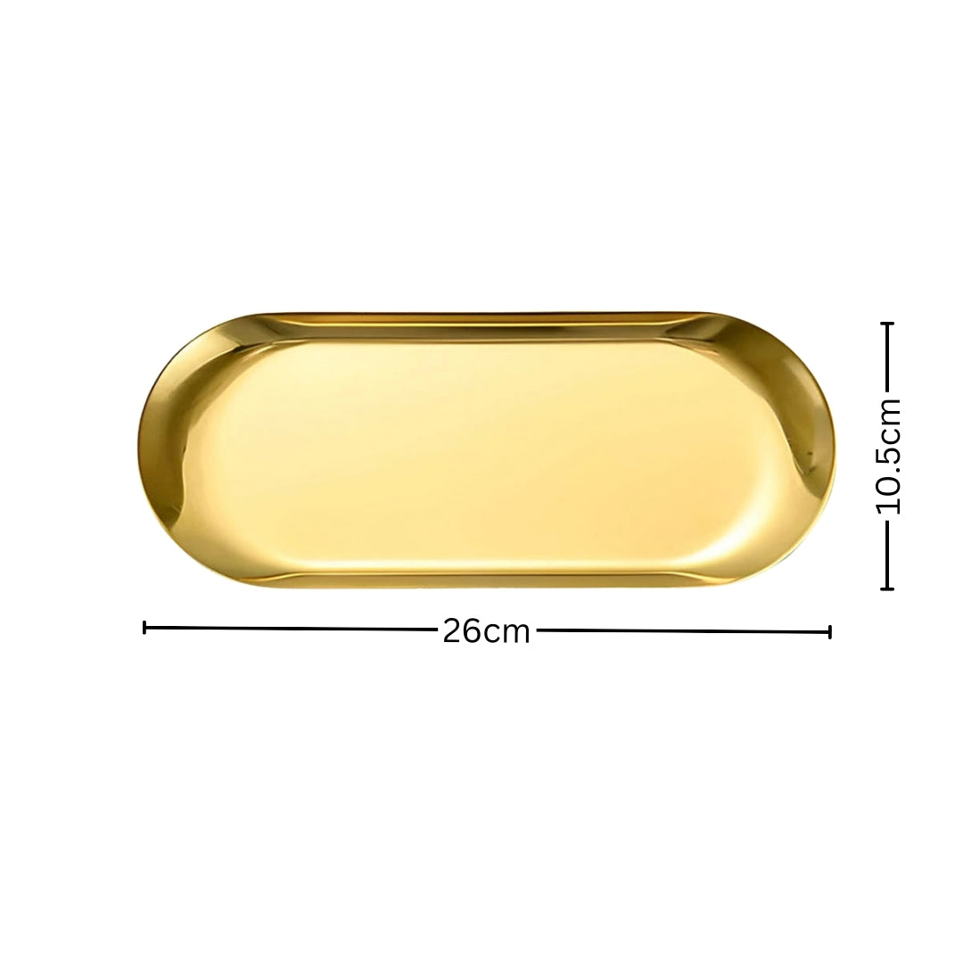 Gold Nordic Oval Plate Set Small, Medium, and Large for 3 Pieces Kitchen Essentials