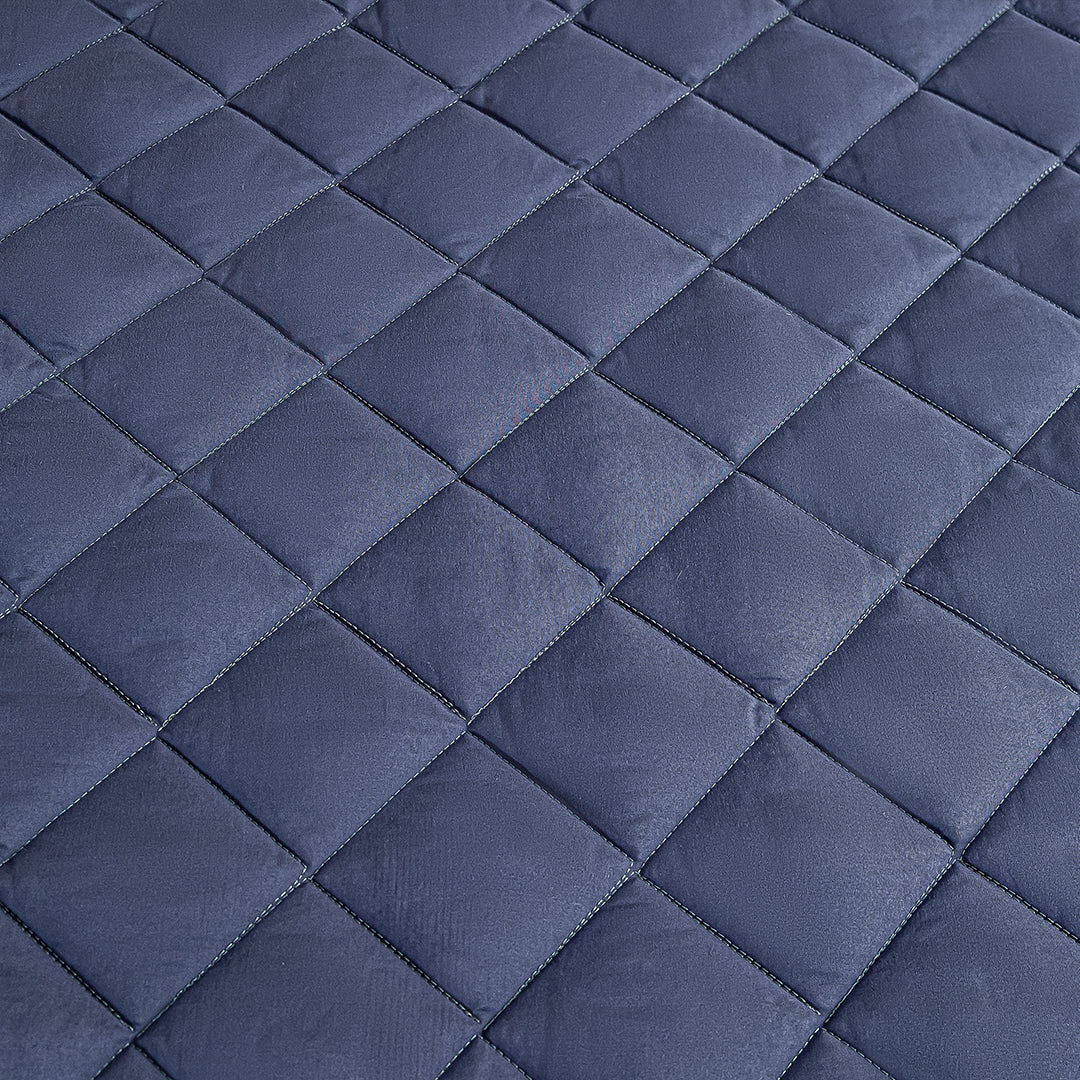 153cm Blue Wide Cross-Hatch Mattress Cover