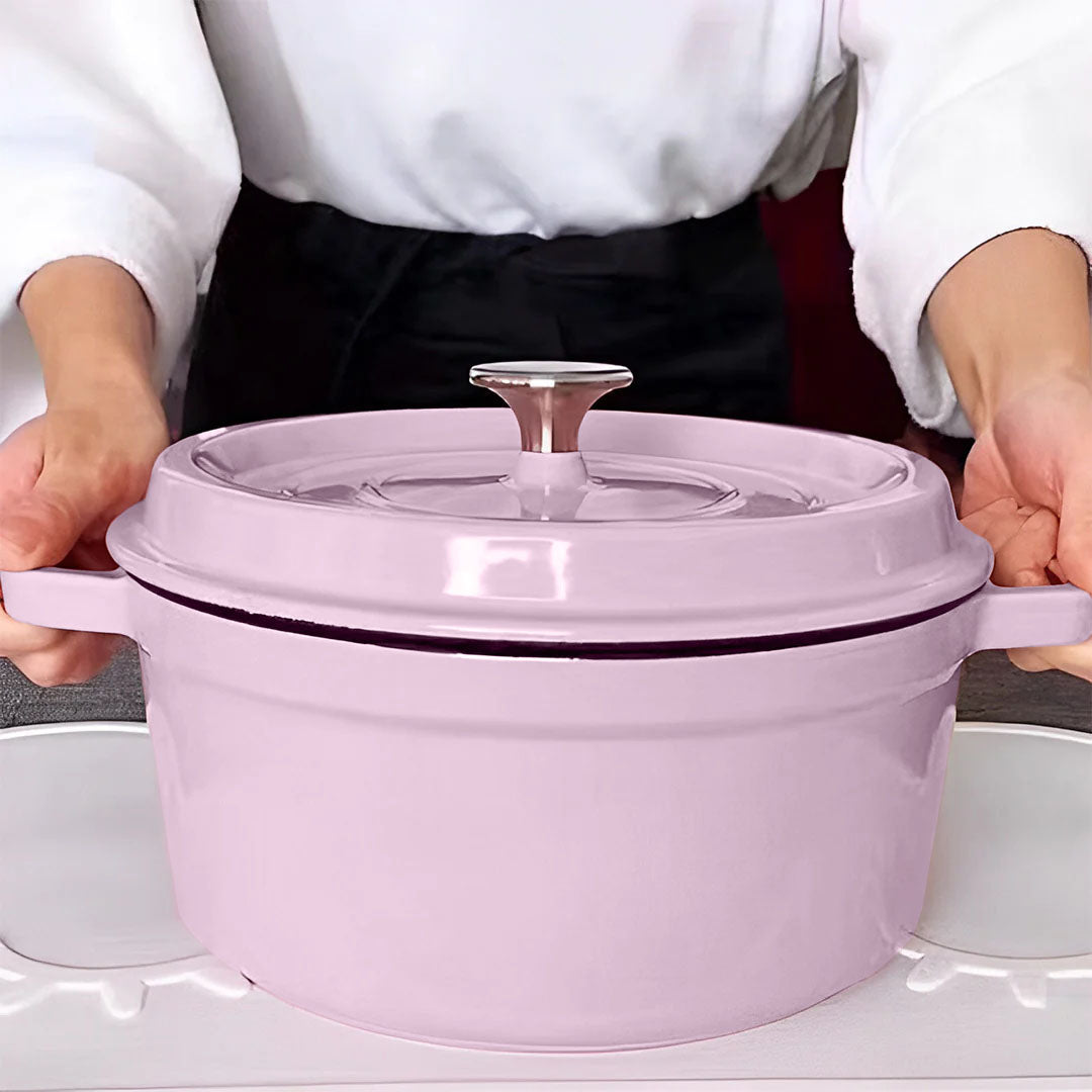 Cast Iron Ceramic Casserole 3.6L Pink 24cm