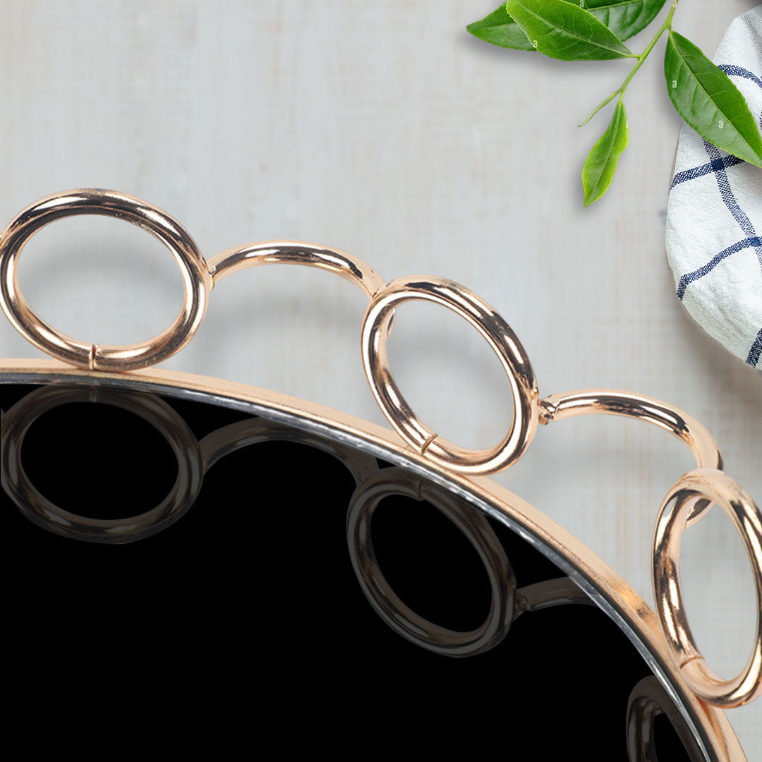 38cm Round Vanity Tray Organiser with Handles